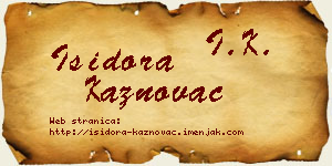 Isidora Kaznovac vizit kartica